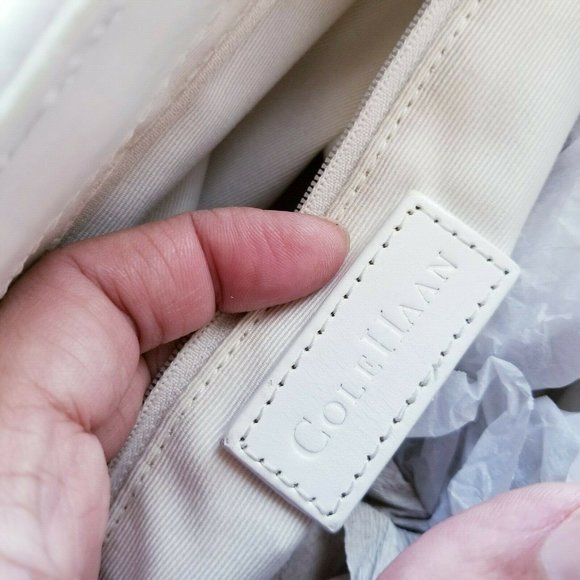 Cole Haan women's White Leather Woven +free gift - Picture 2 of 8